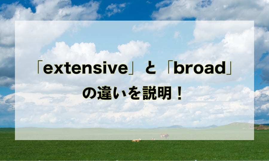 「extensive」と「broad」の違いと使い分け – 「広い」を意味する英語を徹底解説！